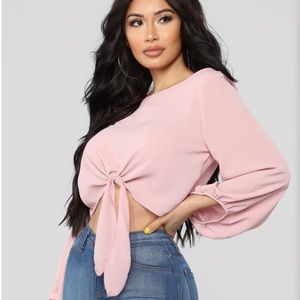 Fashion Nova mauve cropped top sz large nwot